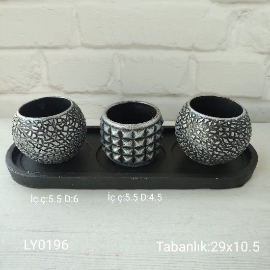 LY0196 SUKULENT SAKSI SET TABAKLI