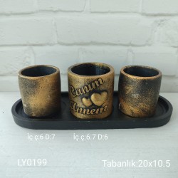 LY0199 SUKULENT SAKSI SET TABAKLI CANIM ANNEM